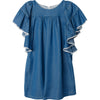 Blue Ruffle Sleeved Dress