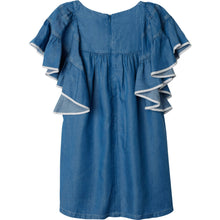 Load image into Gallery viewer, Blue Ruffle Sleeved Dress