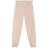 Girls Beige & White Sweat Pants