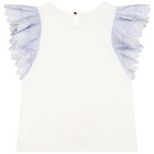 Load image into Gallery viewer, White &amp; Blue Frill Blouse