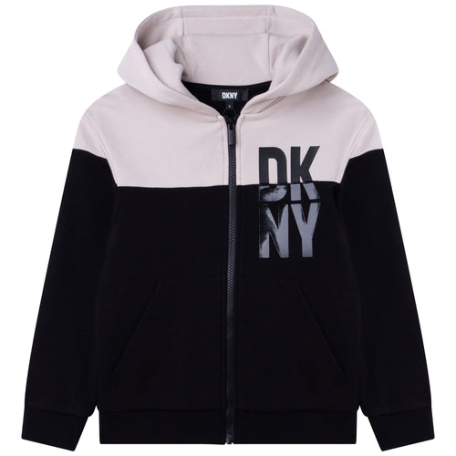 Stone & Black Zip Up Hoodie