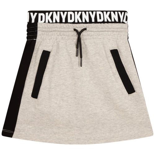 Girls Grey & Black Sweat Skirt