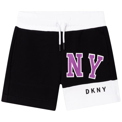 Girls Black & White Sweat Shorts