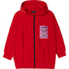 Red Long Oversized Zip Hoodie