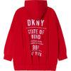 Red Long Oversized Zip Hoodie