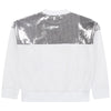 White & Silver Sequin Sweat Top