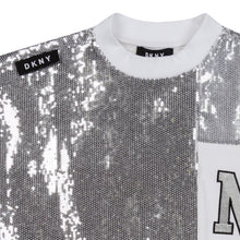 Load image into Gallery viewer, White &amp; Silver Sequin Sweat Top