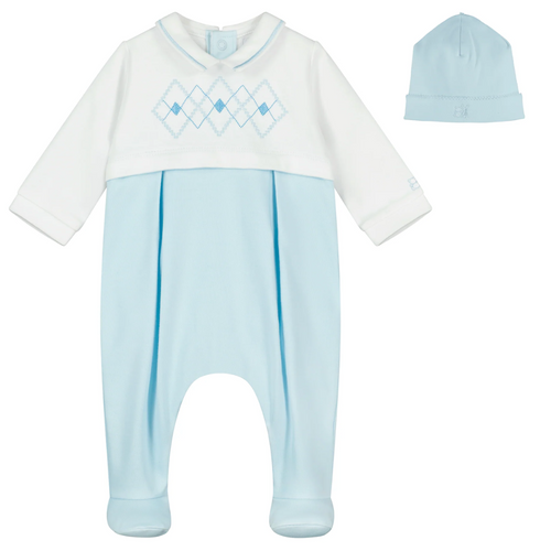 Blue Babygrow & Hat Set