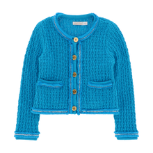 Load image into Gallery viewer, Blue &#39;Eugenie&#39; Knitted Jacket