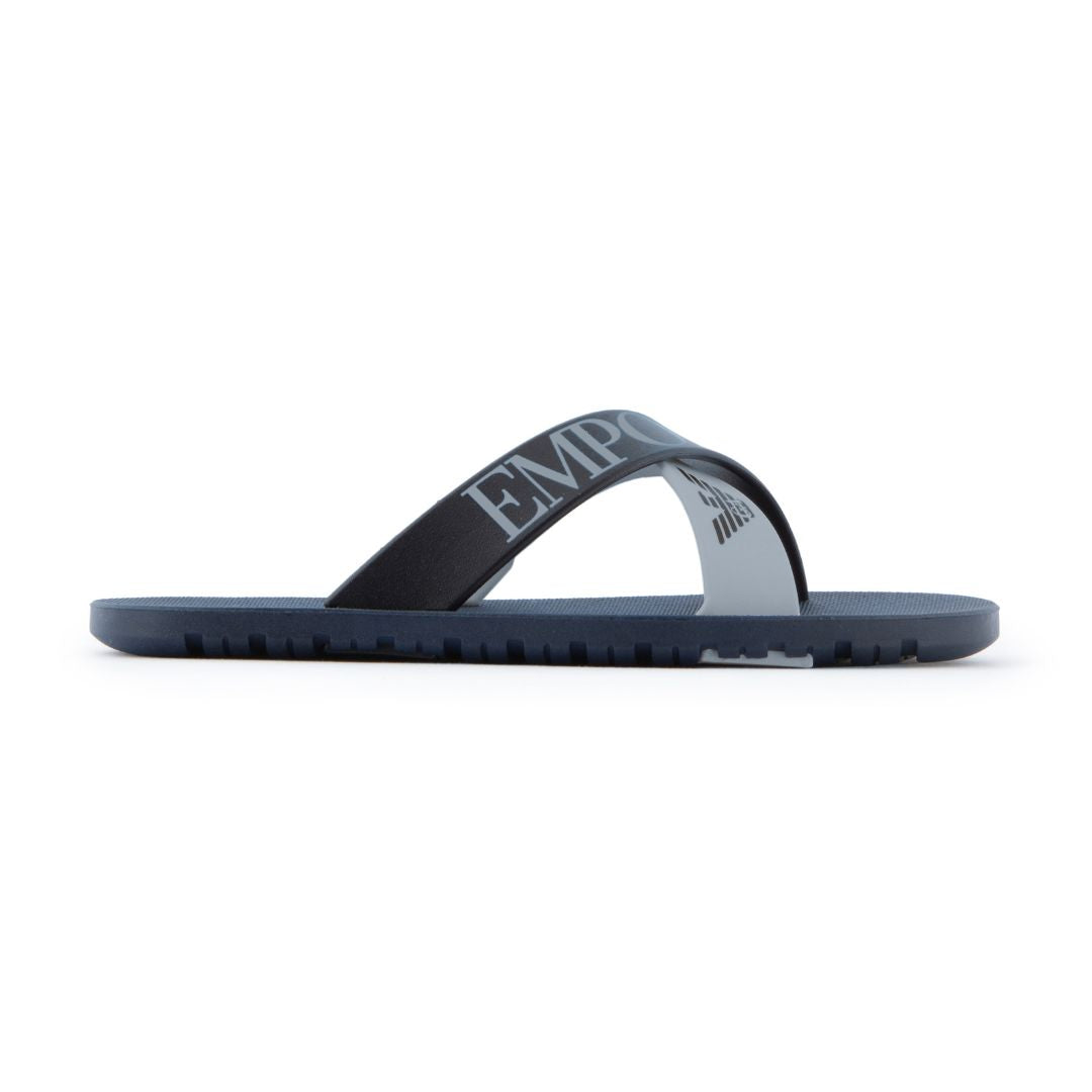 Armani Exchange All Over Logo Navy Sliders Sandals Slides Size UK 7.5 BNWT  | eBay