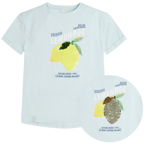 Blue Sequin Lemon T-Shirt