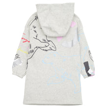 Load image into Gallery viewer, Grey Printed Hooded Dress