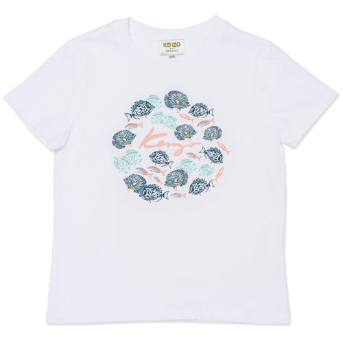 Girls White Fish T-Shirt