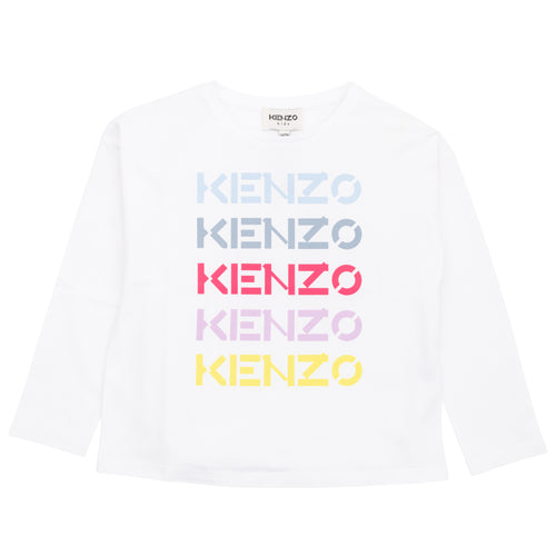 Girls White Multi Logo T-Shirt