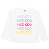 Girls White Multi Logo T-Shirt