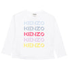 Girls White Multi Logo T-Shirt