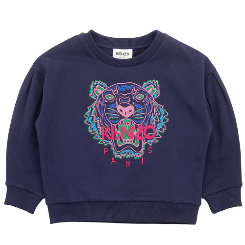 Navy Multi Lurex Colour Tiger Sweat