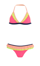 Load image into Gallery viewer, Pink Triangle Frilled Bikini
