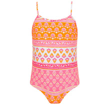 Load image into Gallery viewer, Orange &amp; Pink Patterned Swimsuit