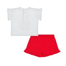 Load image into Gallery viewer, White &amp; Red 2 Piece Baby Set