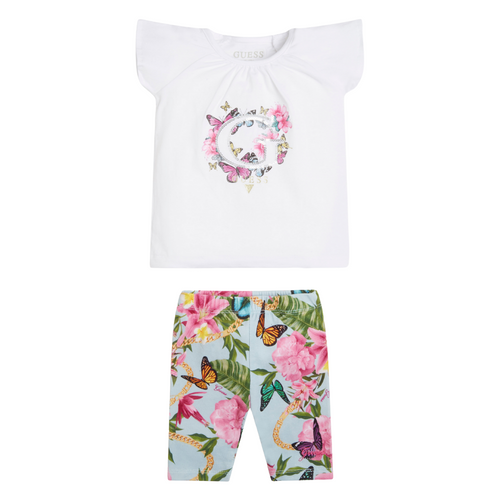 Blue Floral Leggings Set