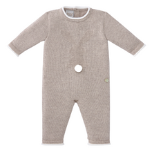 Load image into Gallery viewer, Beige Knitted Babygrow