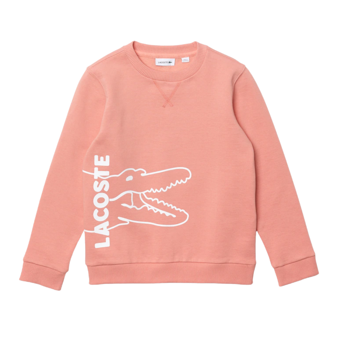 Lacoste Pink Crocodile Printed Sweat Top Village Kids