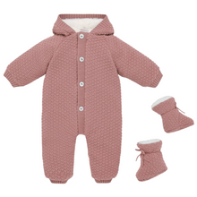 Load image into Gallery viewer, Dusky Pink Snowsuit &amp; Booties