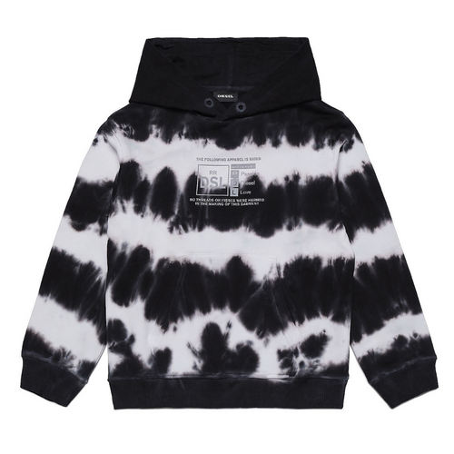 Faded Black & White Tie Dye Hoodie
