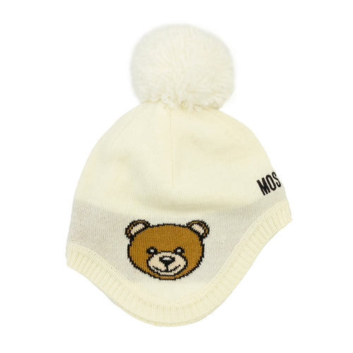 Ivory Wool Toy Pom Pom Hat