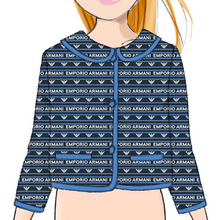 Load image into Gallery viewer, Navy &amp; Blue Knit Logo Cardigan