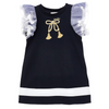 Navy Frill Sleeve Dress