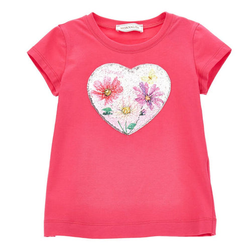Pink Sequin Flower T-Shirt
