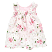 Load image into Gallery viewer, Pink T-Shirt &amp; Flower 2Pc Dungaree Set
