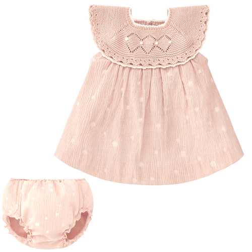 Pink Spotty Dress & Knickers