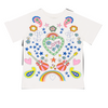 White Multicoloured Design T-Shirt