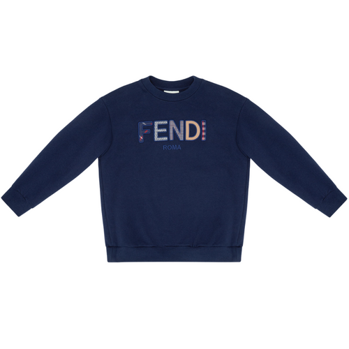 Navy Multi Logo Sweat