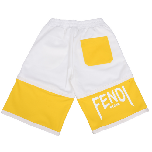 Yellow & White Baseball Shorts