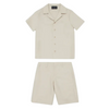 Beige Linen Short Set