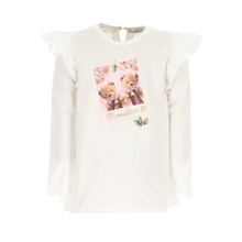 Load image into Gallery viewer, Ivory Bear Frill Sleeve Tunic Top