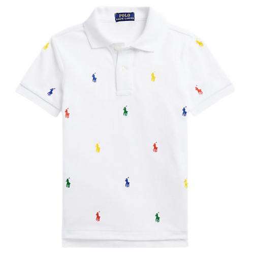 White Multi Pony Polo Shirt