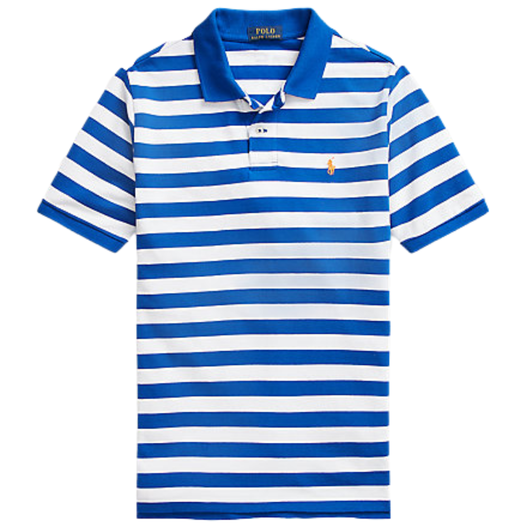 Blue and white striped ralph lauren t shirt best sale