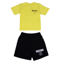 Load image into Gallery viewer, Black &amp; Yellow Smiley Shorts Set