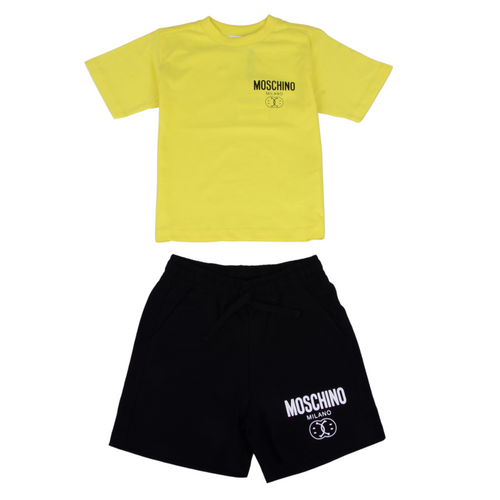 Black & Yellow Smiley Shorts Set