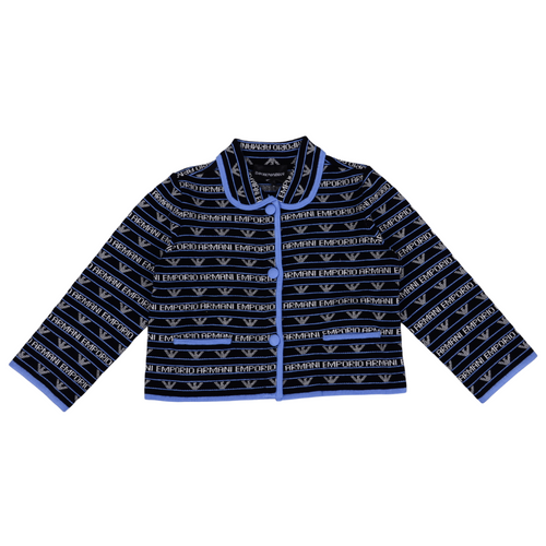 Navy & Blue Knit Logo Cardigan