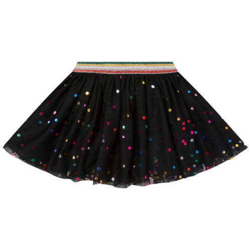 Black Sequin Dotted Tulle Skirt