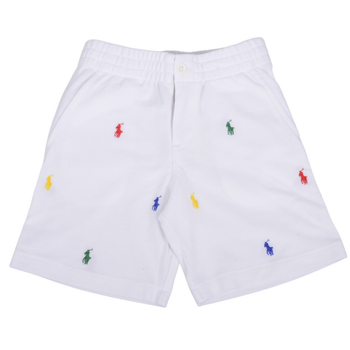 White Multi Pony Shorts