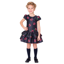 Load image into Gallery viewer, Navy Flared Roses Dress
