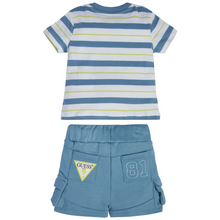 Load image into Gallery viewer, White, Blue &amp; Green Striped Set
