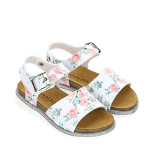 Load image into Gallery viewer, White Floral Sandals